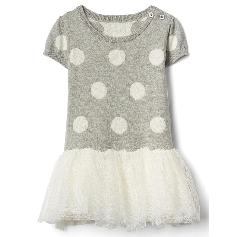 Baby Gap Girls Polka Dot Sweater Tutu Dress